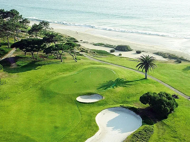 Golf course by the sea in Portugal in the Algarve